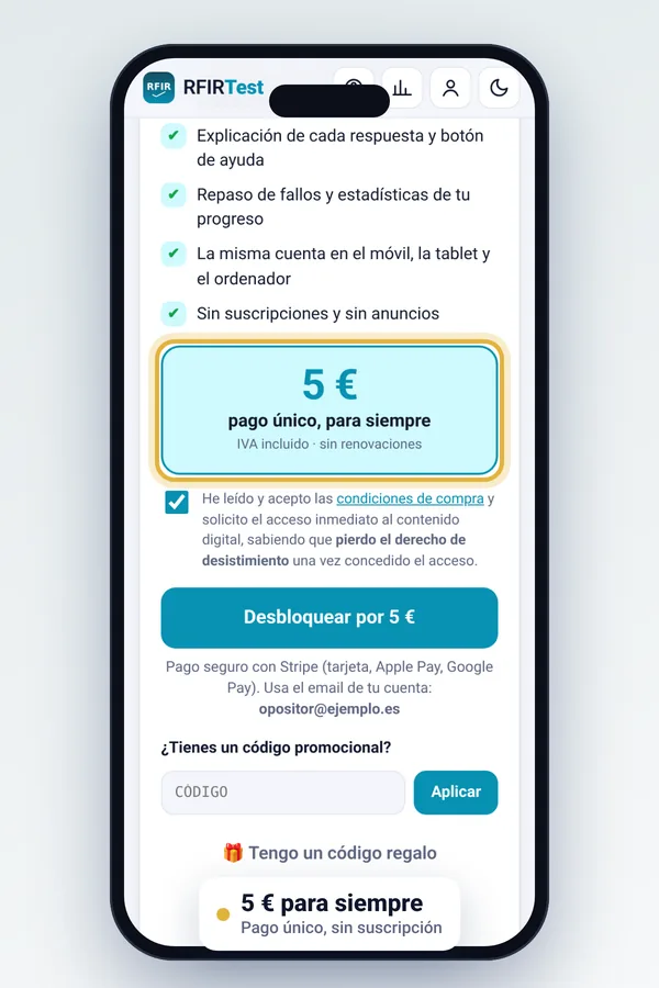 Pantalla de desbloqueo por 5 euros